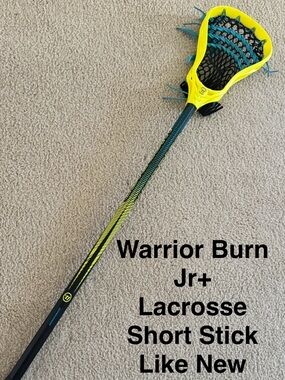 Warrior Burn Jr+ Kids Lacrosse Short Stick - Yellow/Teal